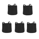 5pcs Grow Bag 5 Gallon Breathable Thickened Plant Fabric Pots with Handles for Trees Flowers Black
