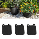 5pcs Grow Bag 5 Gallon Breathable Thickened Plant Fabric Pots with Handles for Trees Flowers Black - Close-Up Angle