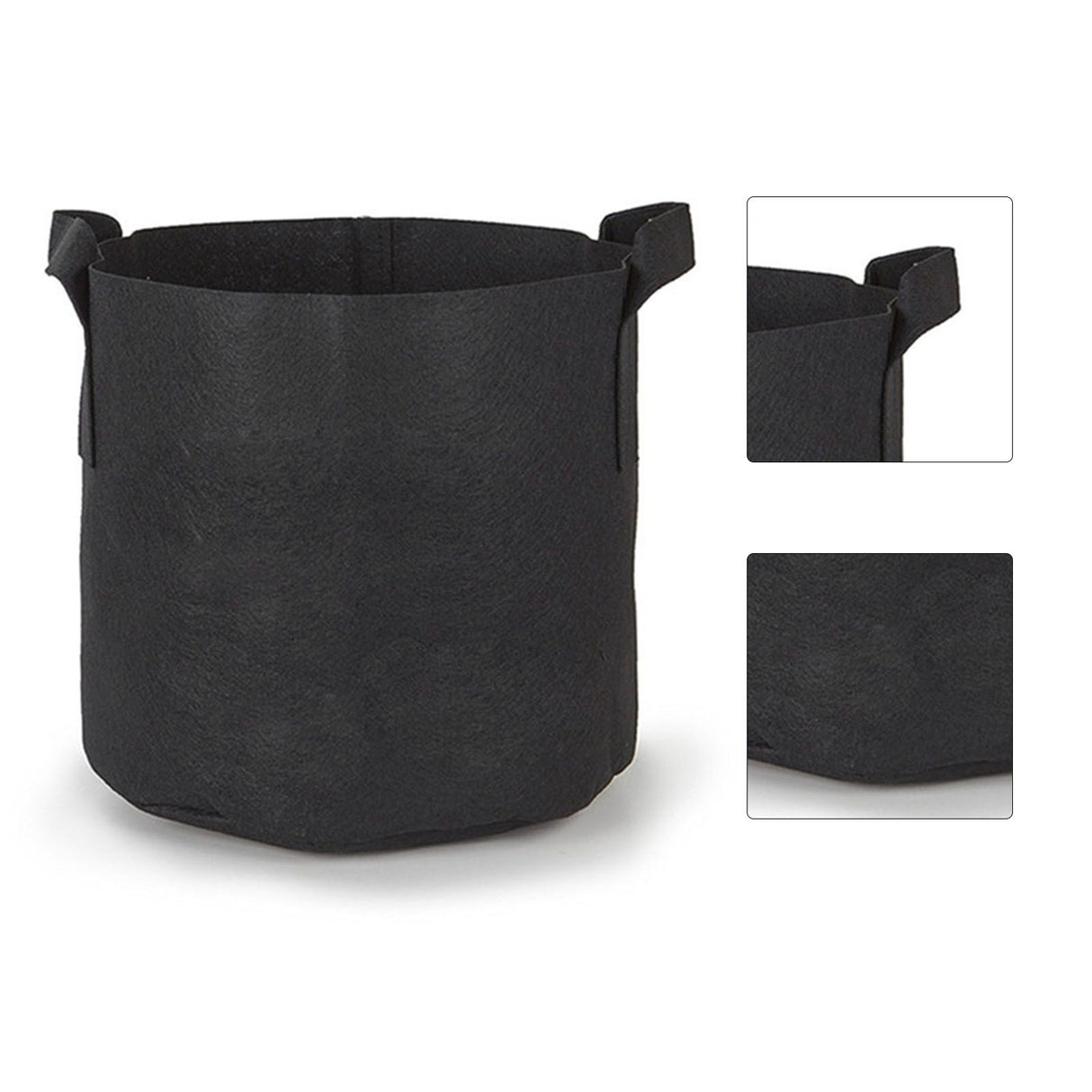 5pcs Grow Bag 5 Gallon Breathable Thickened Plant Fabric Pots with Handles for Trees Flowers Black