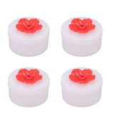 4pcs Hummingbird Feeder Flower Shaped Handheld Bird Feeder Wild Bird Feeding Tool for Outdoor Garden Yard Red
