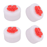4pcs Hummingbird Feeder Flower Shaped Handheld Bird Feeder Wild Bird Feeding Tool for Outdoor Garden Yard Red - Rear View