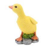 Garden Duck Statue Outdoor Yard Resin Cute Animal Lawn Figurine Patio Ornament Sculpture Art Yellow - Top-Down View
