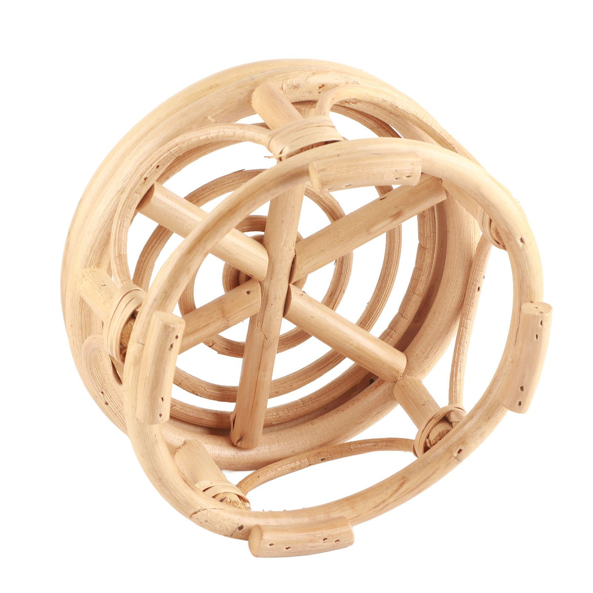 Rattan Indoor Plant Stand Round Shape Natural Plant Rack Handmade Rattan Planter Stand for Home Garden Yard Small