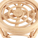 Rattan Indoor Plant Stand Round Shape Natural Plant Rack Handmade Rattan Planter Stand for Home Garden Yard Small