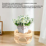 Rattan Indoor Plant Stand Round Shape Natural Plant Rack Handmade Rattan Planter Stand for Home Garden Yard Small