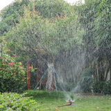 Lawn Sprinkler 3 Arm Nozzles 360° Auto Rotating Irrigation Water Sprinkler for Yard Garden Orange - Rear View
