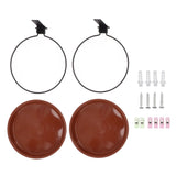 Tree Mounted Bird Feeder Tree Mounted Bird Bath Bowl with Heavy Duty Metal Ring for Backyard Terrace 2 Pot and 2 Bracket