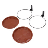 Tree Mounted Bird Feeder Tree Mounted Bird Bath Bowl with Heavy Duty Metal Ring for Backyard Terrace 2 Pot and 2 Bracket - Front View