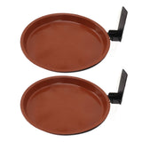 Tree Mounted Bird Feeder Tree Mounted Bird Bath Bowl with Heavy Duty Metal Ring for Backyard Terrace 2 Pot and 2 Bracket - Top-Down View