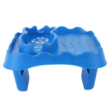 Hot Tub Table Tray with Drain Holes Anti Slip Adjustable Hot Tub Side Table for Swimming Pools SPA Bathtub Blue