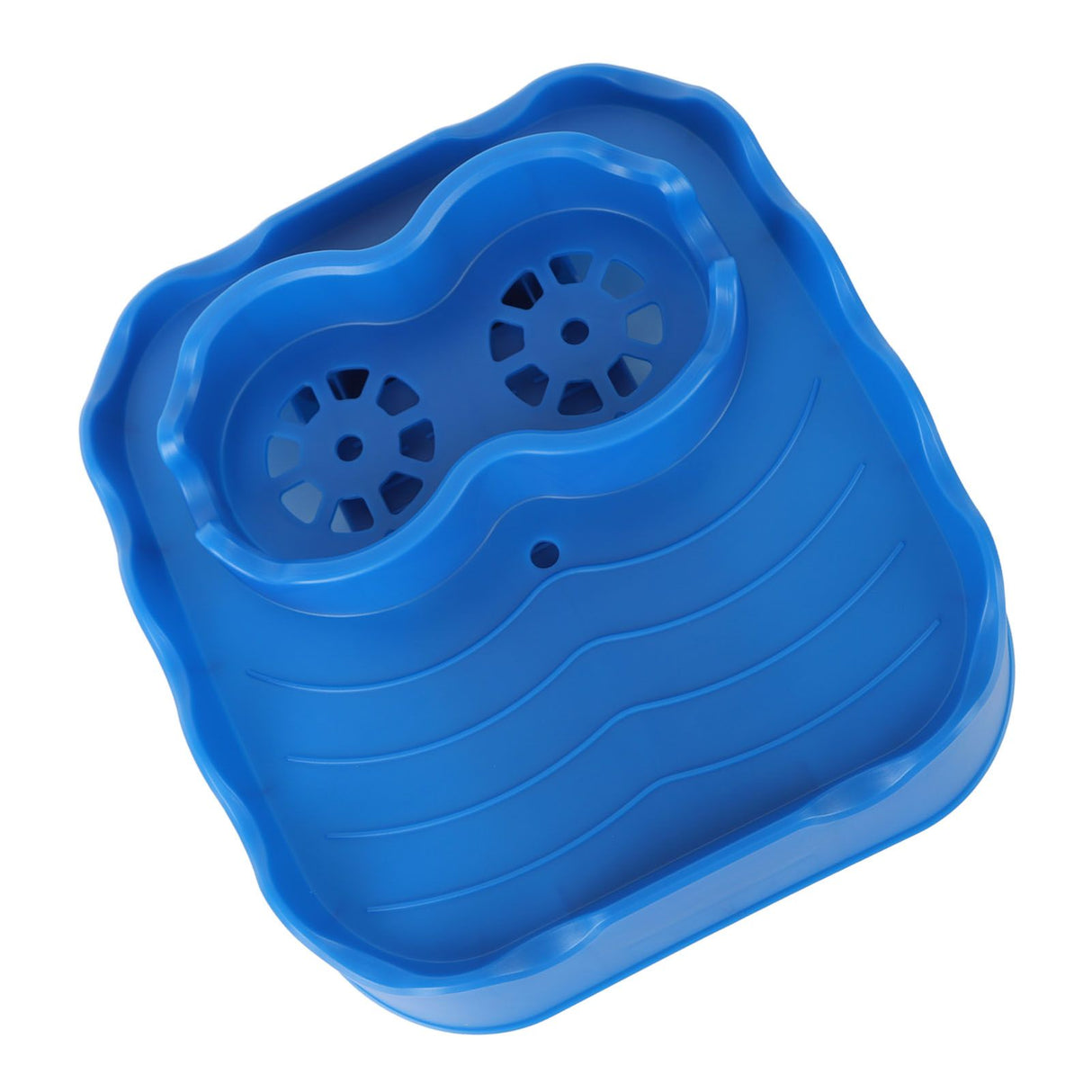 Hot Tub Table Tray with Drain Holes Anti Slip Adjustable Hot Tub Side Table for Swimming Pools SPA Bathtub Blue