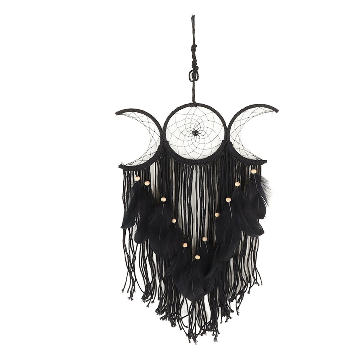 Dream Catcher Hand Woven Minimalist Home Wall Decoration for Living Room Study Cafe Bedroom Black