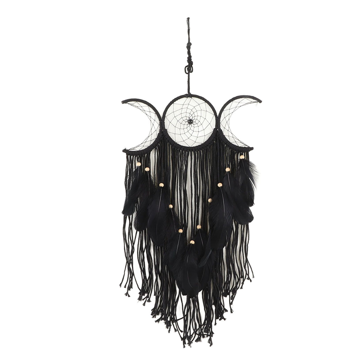 Dream Catcher Hand Woven Minimalist Home Wall Decoration for Living Room Study Cafe Bedroom Black