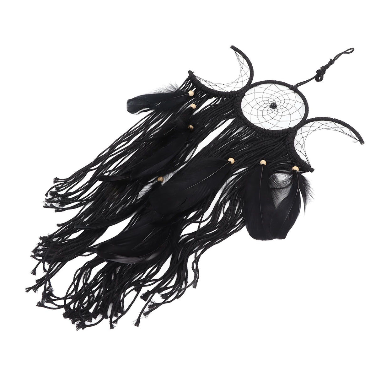 Dream Catcher Hand Woven Minimalist Home Wall Decoration for Living Room Study Cafe Bedroom Black
