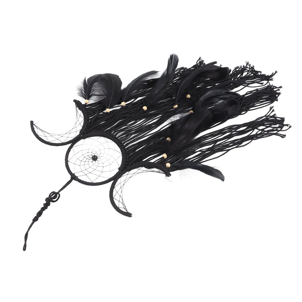 Dream Catcher Hand Woven Minimalist Home Wall Decoration for Living Room Study Cafe Bedroom Black