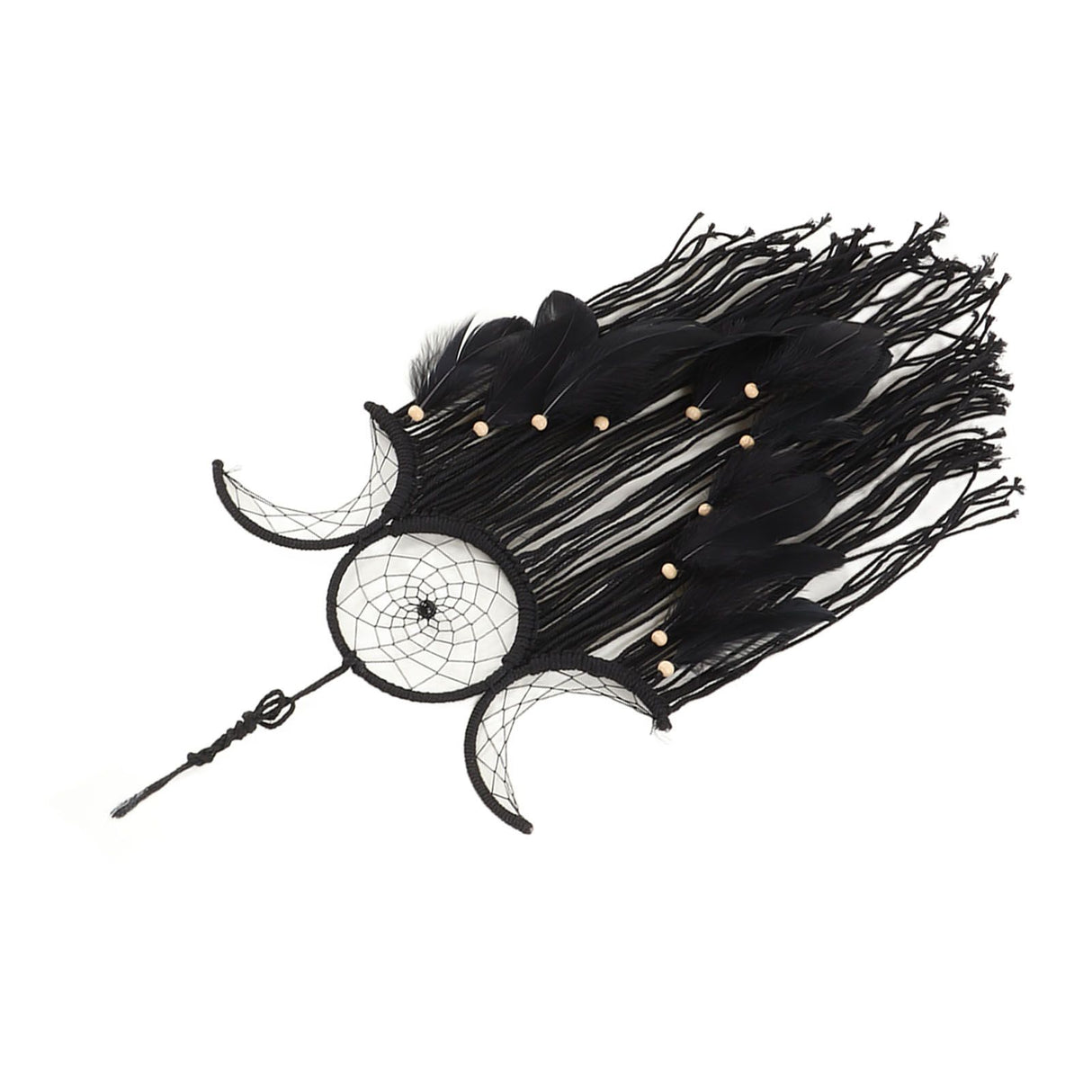 Dream Catcher Hand Woven Minimalist Home Wall Decoration for Living Room Study Cafe Bedroom Black