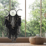 Dream Catcher Hand Woven Minimalist Home Wall Decoration for Living Room Study Cafe Bedroom Black - Extra Image