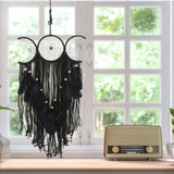 Dream Catcher Hand Woven Minimalist Home Wall Decoration for Living Room Study Cafe Bedroom Black