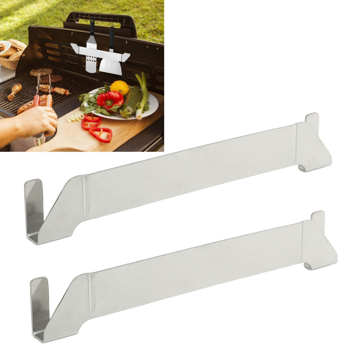 2pcs Stainless Steel Griddle Spatula Holder Griddle Tool Holder Barbecue Tool Hold Rack Griddle Accessories