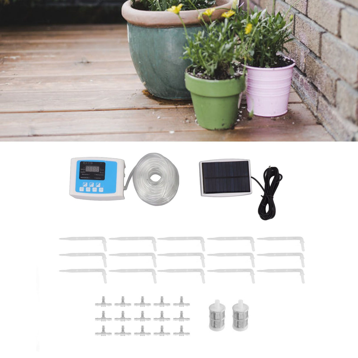 Automatic Watering System Durable Garden Automatic Watering Device Timer Drip Irrigation Kit for Garden Yard Farm 10m Tube