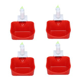 4 Set Automatic Poultry Fount Plastic Waterer Bowl with Hose Attachment for Game Bird Universal Red - Rear View