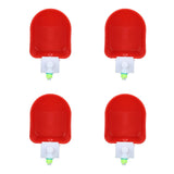 4 Set Automatic Poultry Fount Plastic Waterer Bowl with Hose Attachment for Game Bird Universal Red - Low Angle