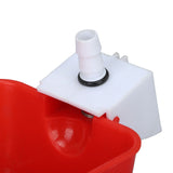 4 Set Automatic Poultry Fount Plastic Waterer Bowl with Hose Attachment for Game Bird Universal Red