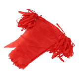 2 Bag Party Banner Triangle Shape Anti Fade Decorative Pennants Flag for Party Decoration 200m Red Rope Red Flag 2 Bag