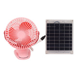10W Monocrystalline Silicon Solar Ventilator Brushless Double Sided Rotation Solar Panel Powered Portable Cooling Fan for RV Travel Pet Pink