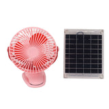 10W Monocrystalline Silicon Solar Ventilator Brushless Double Sided Rotation Solar Panel Powered Portable Cooling Fan for RV Travel Pet Pink