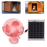 10W Monocrystalline Silicon Solar Ventilator Brushless Double Sided Rotation Solar Panel Powered Portable Cooling Fan for RV Travel Pet Pink