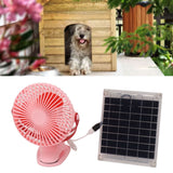10W Monocrystalline Silicon Solar Ventilator Brushless Double Sided Rotation Solar Panel Powered Portable Cooling Fan for RV Travel Pet Pink