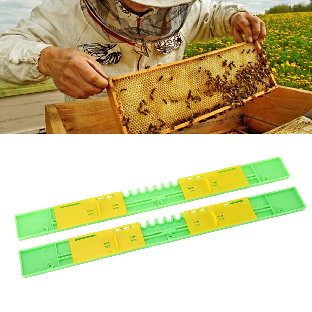2PCS Bee Door Sliding Guards Beehive Entrance Reducer Beekeeping Gate Anti Escape Frame Vents 41cm / 16.1in