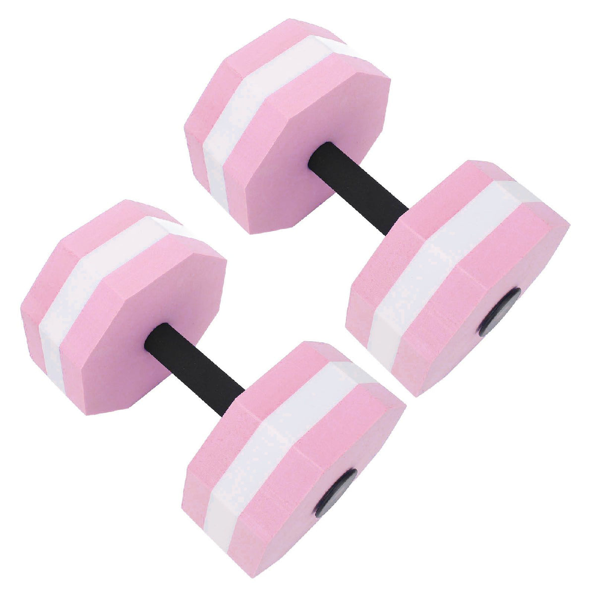 2Pcs High Density EVA Foam Dumbbell Set Aquatic Exercise Dumbbells for Men Women Indoor Swimming Pools Aerobic Fitness Rehabilitation Training Diamond Shaped Pink White Pink