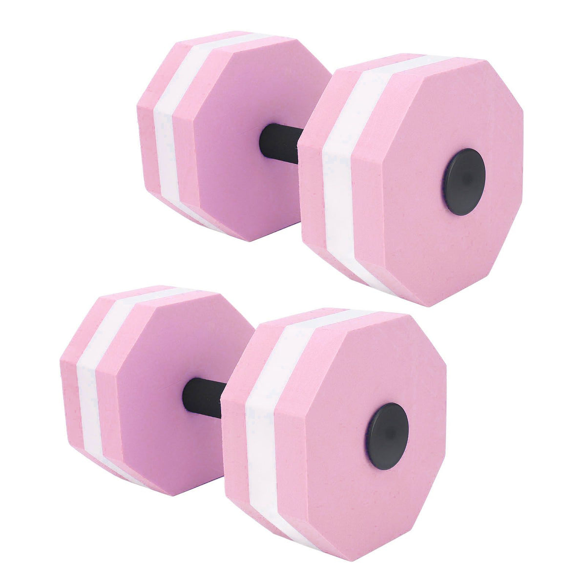 2Pcs High Density EVA Foam Dumbbell Set Aquatic Exercise Dumbbells for Men Women Indoor Swimming Pools Aerobic Fitness Rehabilitation Training Diamond Shaped Pink White Pink