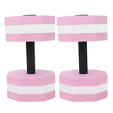 2Pcs High Density EVA Foam Dumbbell Set Aquatic Exercise Dumbbells for Men Women Indoor Swimming Pools Aerobic Fitness Rehabilitation Training Diamond Shaped Pink White Pink - Rear View