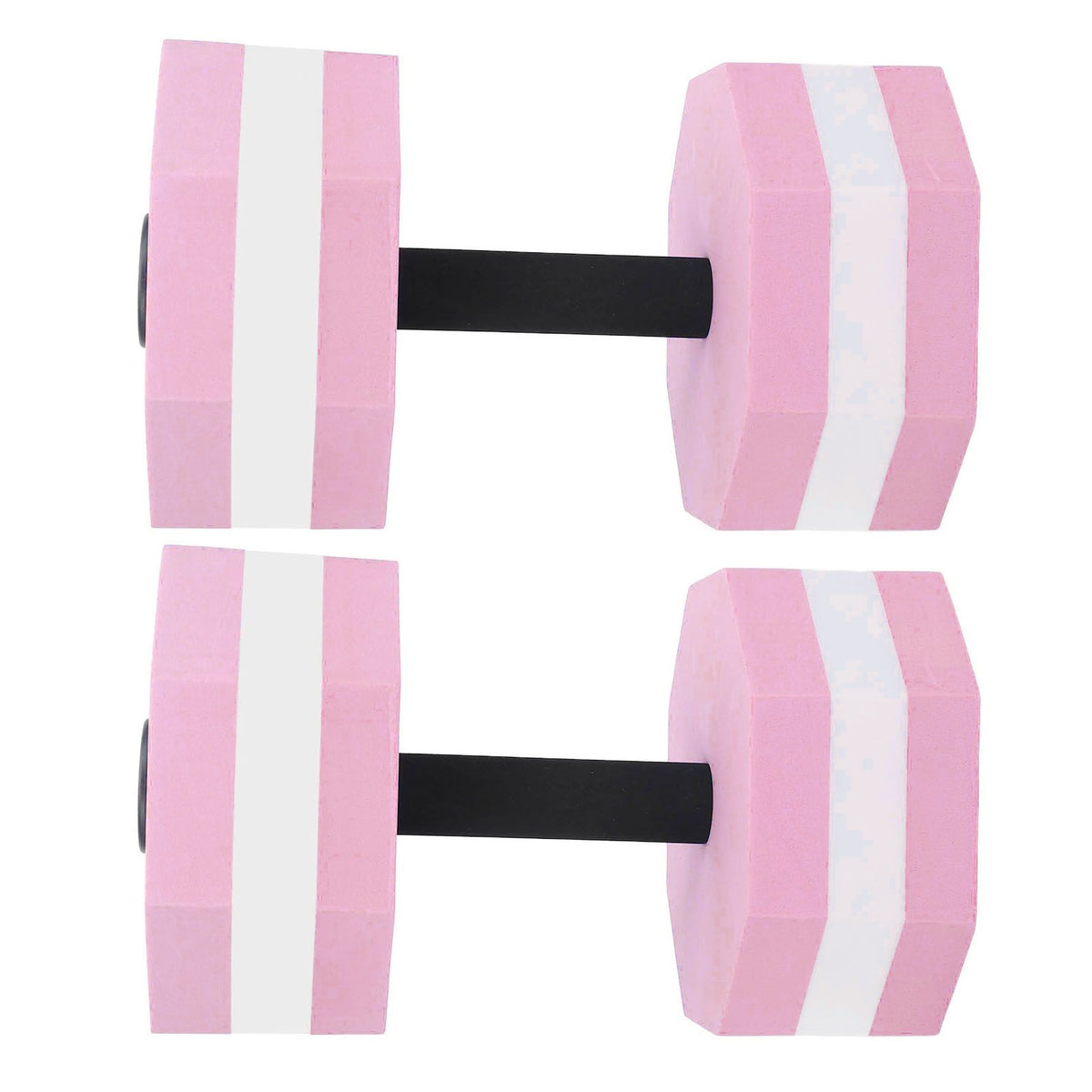 2Pcs High Density EVA Foam Dumbbell Set Aquatic Exercise Dumbbells for Men Women Indoor Swimming Pools Aerobic Fitness Rehabilitation Training Diamond Shaped Pink White Pink