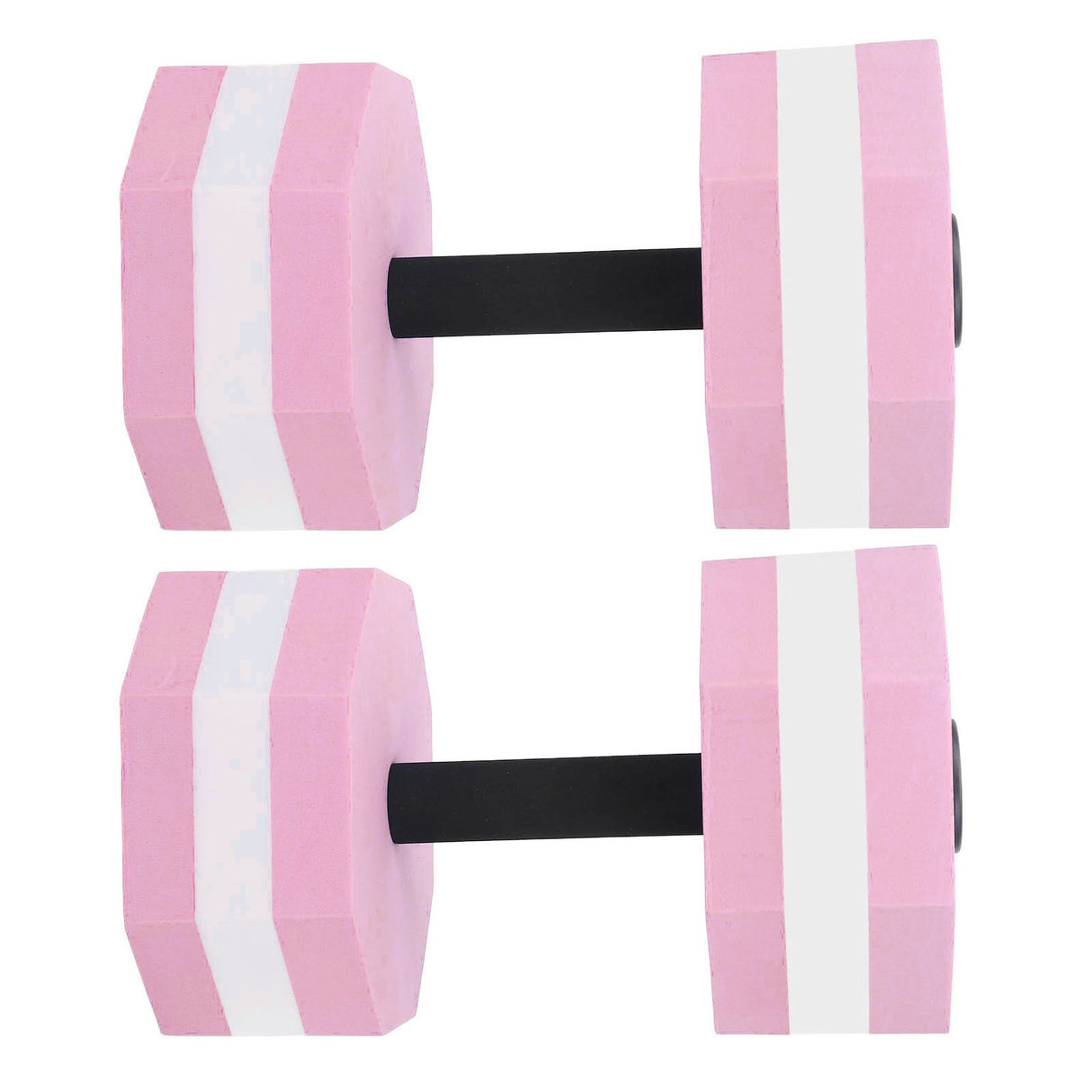 2Pcs High Density EVA Foam Dumbbell Set Aquatic Exercise Dumbbells for Men Women Indoor Swimming Pools Aerobic Fitness Rehabilitation Training Diamond Shaped Pink White Pink