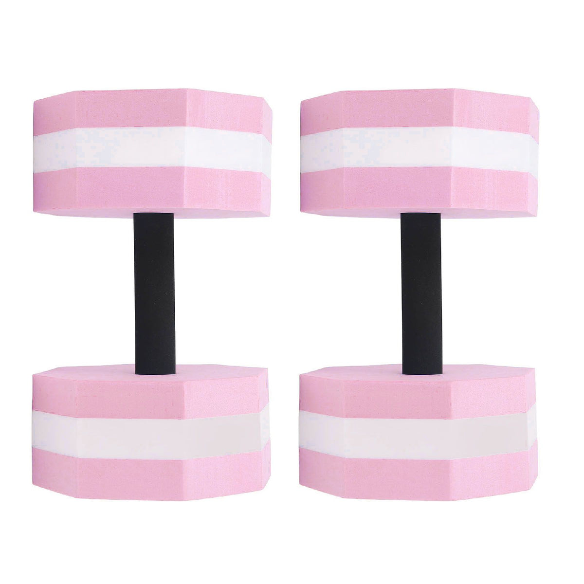 2Pcs High Density EVA Foam Dumbbell Set Aquatic Exercise Dumbbells for Men Women Indoor Swimming Pools Aerobic Fitness Rehabilitation Training Diamond Shaped Pink White Pink