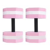 2Pcs High Density EVA Foam Dumbbell Set Aquatic Exercise Dumbbells for Men Women Indoor Swimming Pools Aerobic Fitness Rehabilitation Training Diamond Shaped Pink White Pink