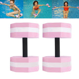 2Pcs High Density EVA Foam Dumbbell Set Aquatic Exercise Dumbbells for Men Women Indoor Swimming Pools Aerobic Fitness Rehabilitation Training Diamond Shaped Pink White Pink - Extra Image