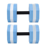 2Pcs High Density EVA Foam Dumbbell Set Aquatic Exercise Dumbbells for Men Women Indoor Swimming Pools Aerobic Fitness Rehabilitation Training Diamond Shaped Blue White Blue