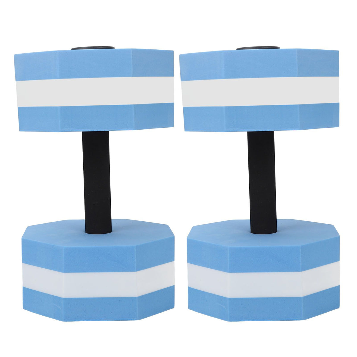 2Pcs High Density EVA Foam Dumbbell Set Aquatic Exercise Dumbbells for Men Women Indoor Swimming Pools Aerobic Fitness Rehabilitation Training Diamond Shaped Blue White Blue