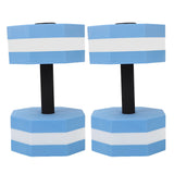 2Pcs High Density EVA Foam Dumbbell Set Aquatic Exercise Dumbbells for Men Women Indoor Swimming Pools Aerobic Fitness Rehabilitation Training Diamond Shaped Blue White Blue