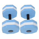 2Pcs High Density EVA Foam Dumbbell Set Aquatic Exercise Dumbbells for Men Women Indoor Swimming Pools Aerobic Fitness Rehabilitation Training Diamond Shaped Blue White Blue