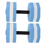 2Pcs High Density EVA Foam Dumbbell Set Aquatic Exercise Dumbbells for Men Women Indoor Swimming Pools Aerobic Fitness Rehabilitation Training Diamond Shaped Blue White Blue