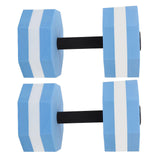 2Pcs High Density EVA Foam Dumbbell Set Aquatic Exercise Dumbbells for Men Women Indoor Swimming Pools Aerobic Fitness Rehabilitation Training Diamond Shaped Blue White Blue - Extra Image