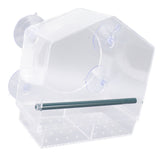 Window Bird Feeder Clear Sturdy Acrylic Window Bird House Feeder with 4 Suction Cups - Low Angle