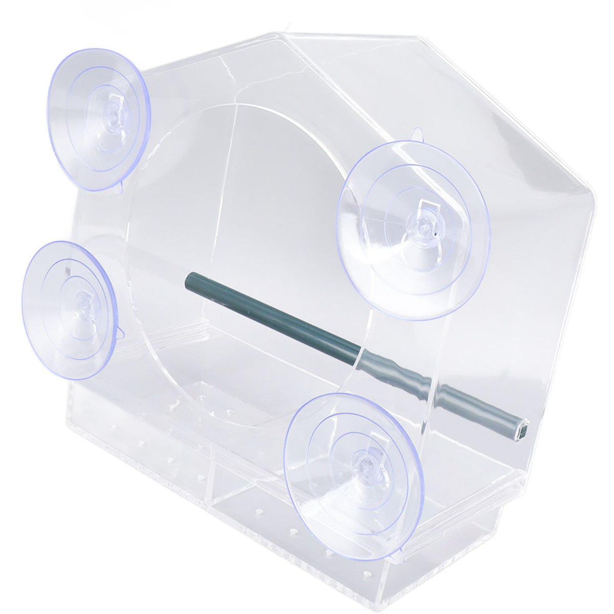 Window Bird Feeder Clear Sturdy Acrylic Window Bird House Feeder with 4 Suction Cups