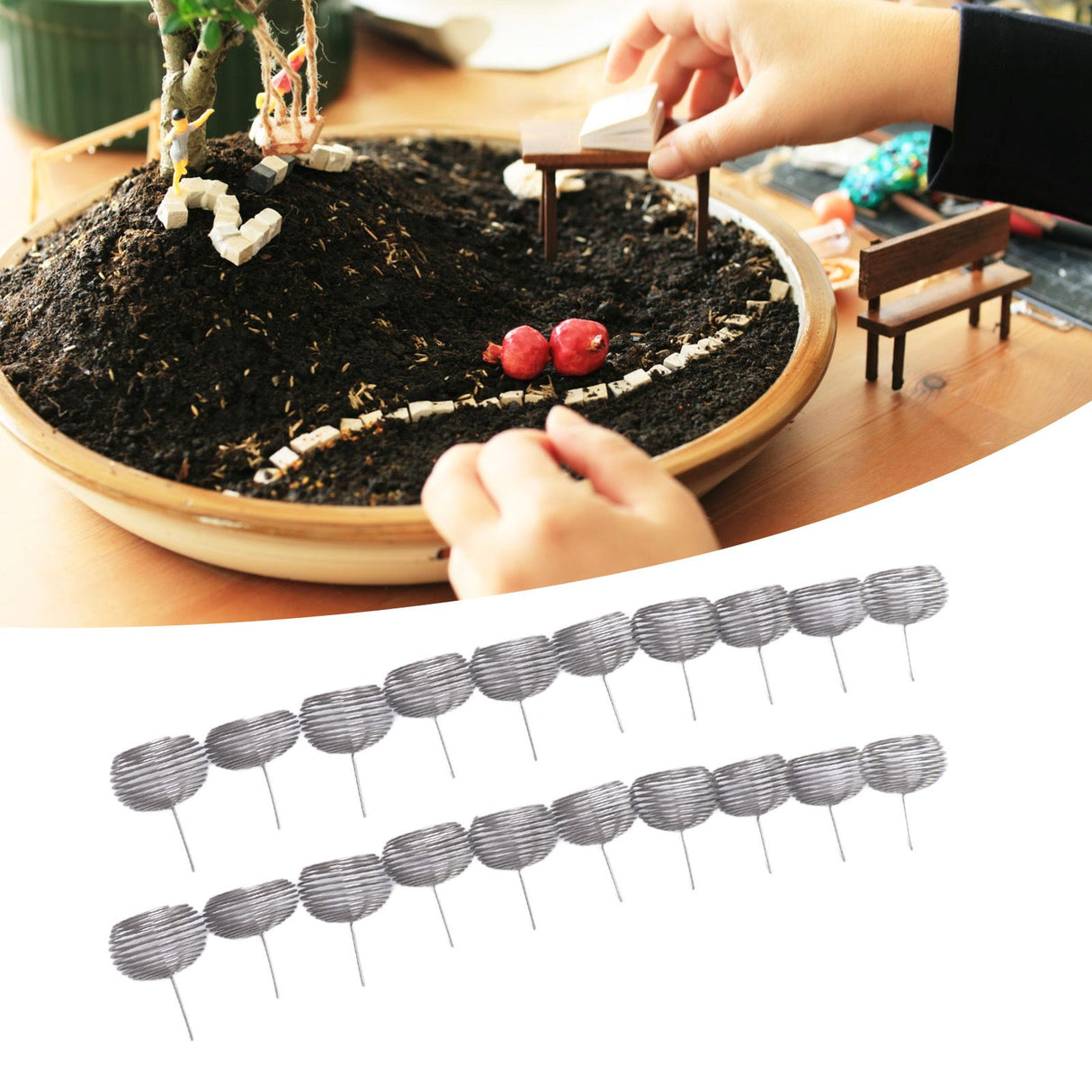 100pcs Bonsai Fertilizer Basket Stainless Steel Spherical Nutrition Box Tools for Succulent Orchid